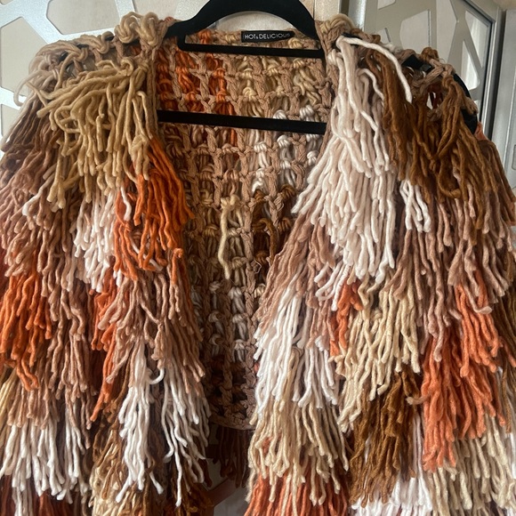 Pre-loved, never worn Shaggy Knit Cardigan Open Sweater - Picture 5 of 7